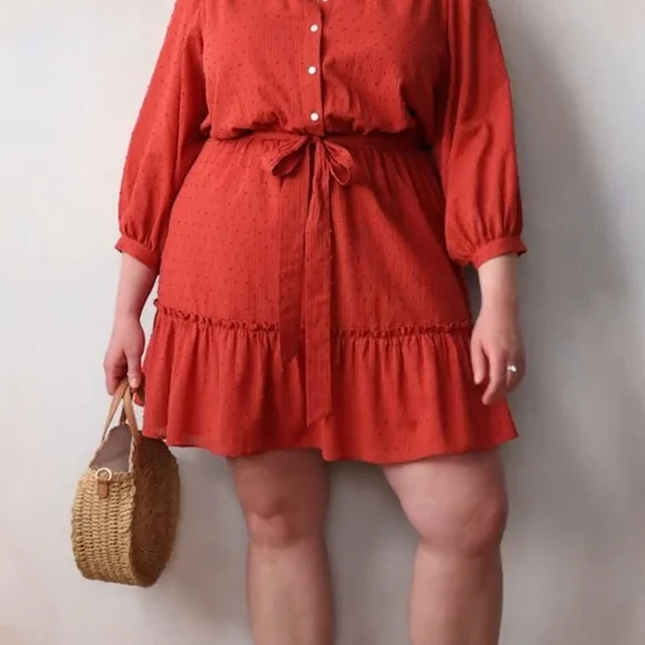 LC Lauren Conrad Rust Colored Dress | Size 4X - NWT - Picture 8 of 9